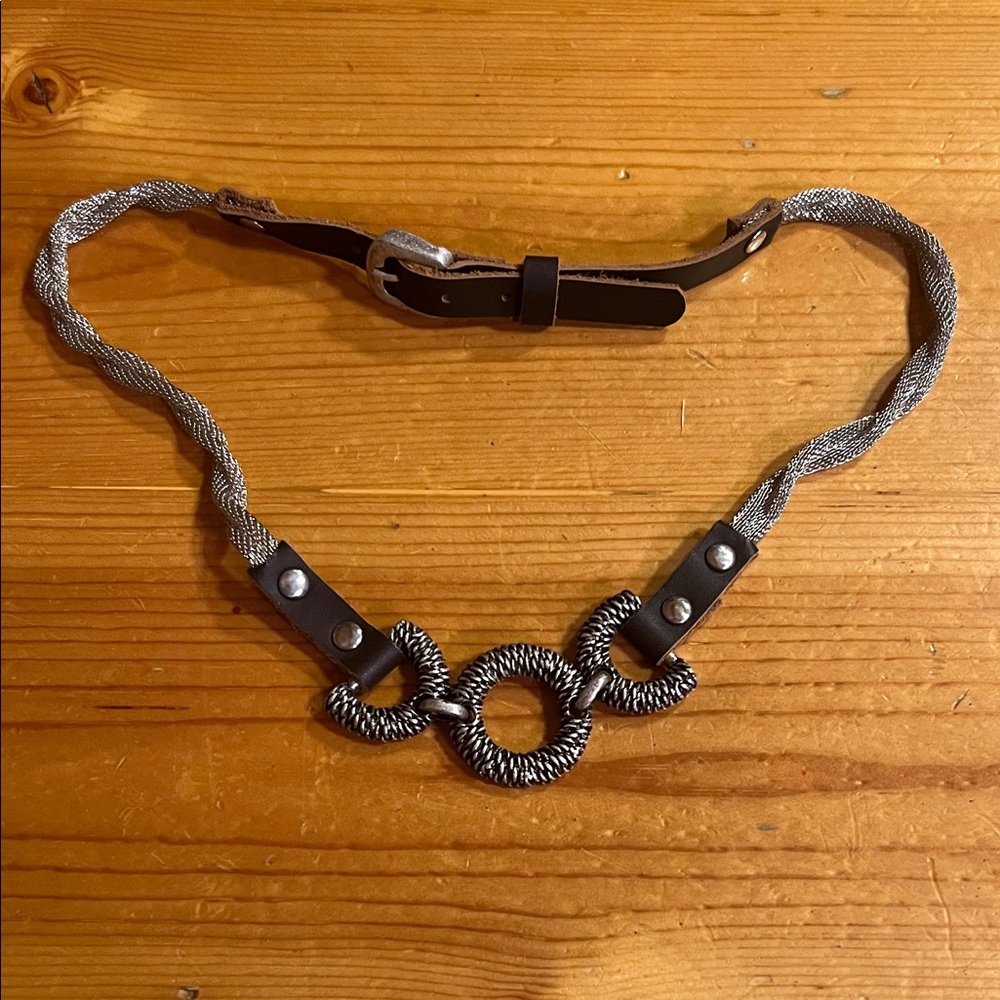 Source Unknown Silver and Black Necklace